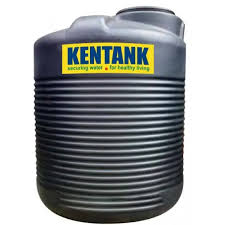 Kentank black ribbed plastic water tank